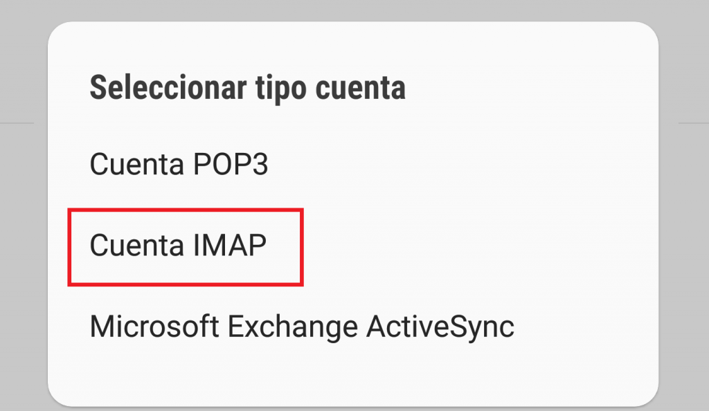 Kontotyp IMAP
