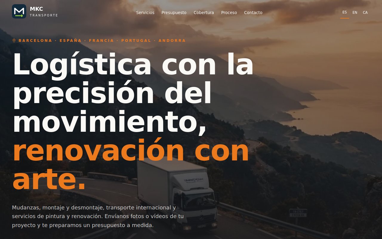 Ejemplo de web: MKC Transportes
