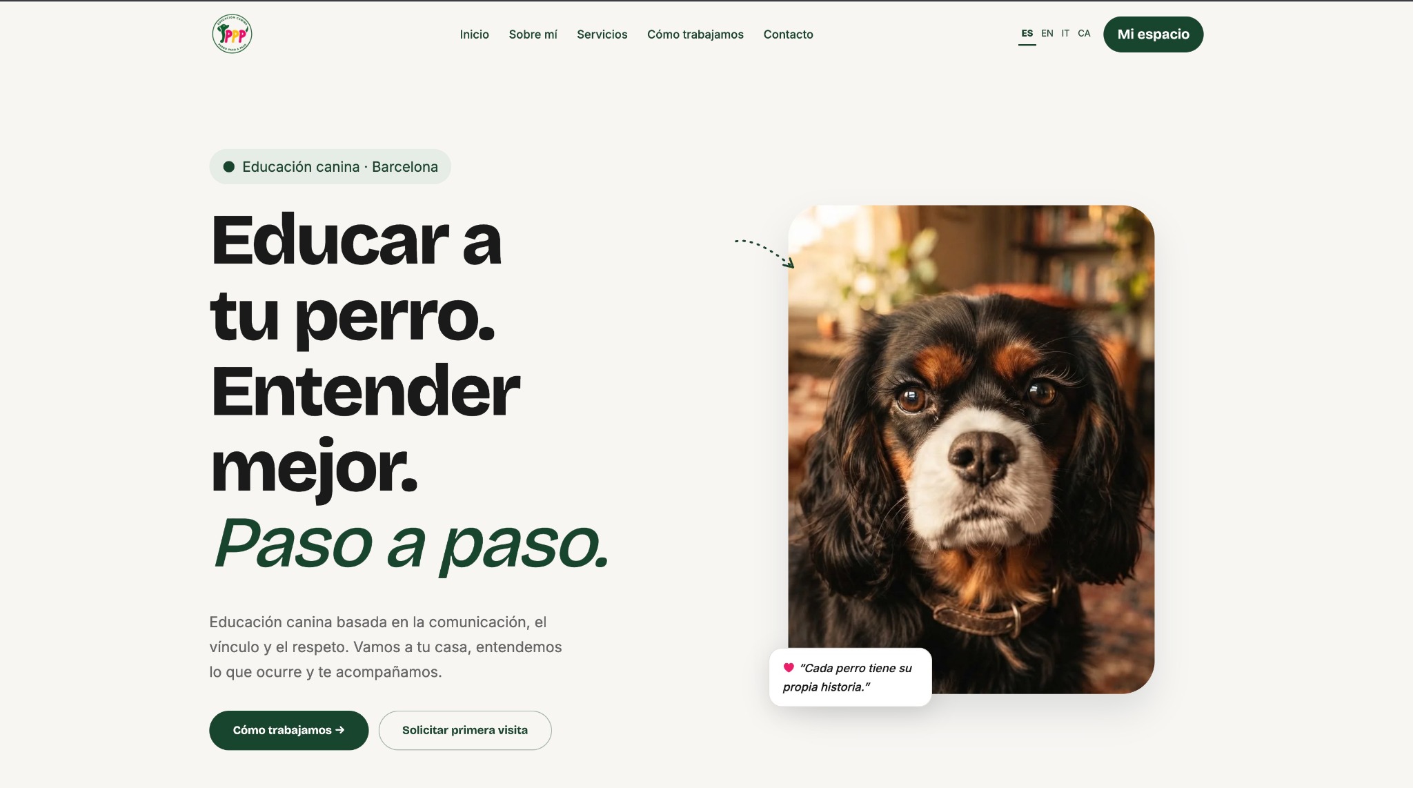 Ejemplo de web: Perro Paso a Paso